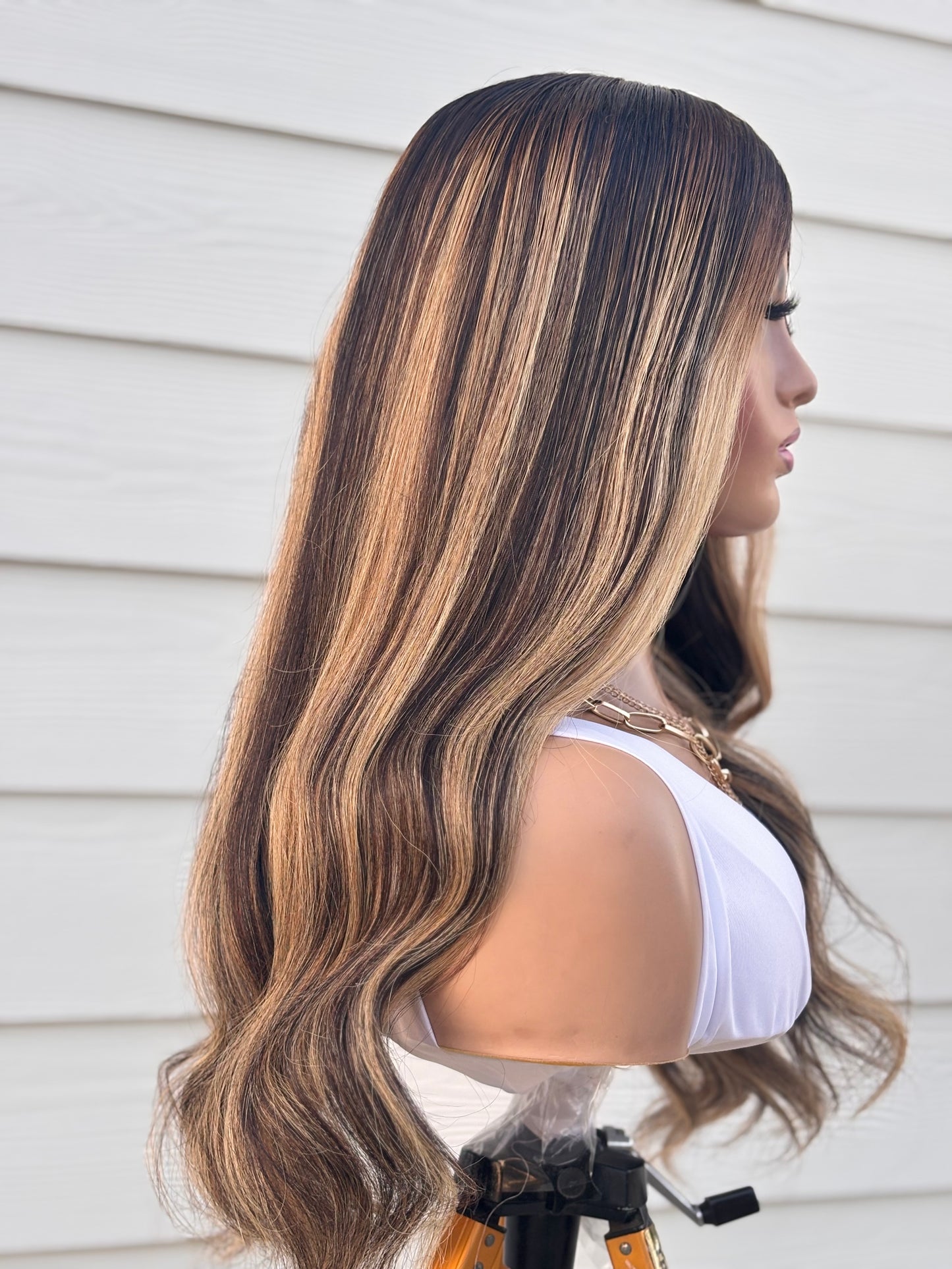 Piano/Blonde Loose Wavy Luxury Wig – 24” | 2x6 HD Closure | Raw Vietnamese Hair| Glue less Wig |